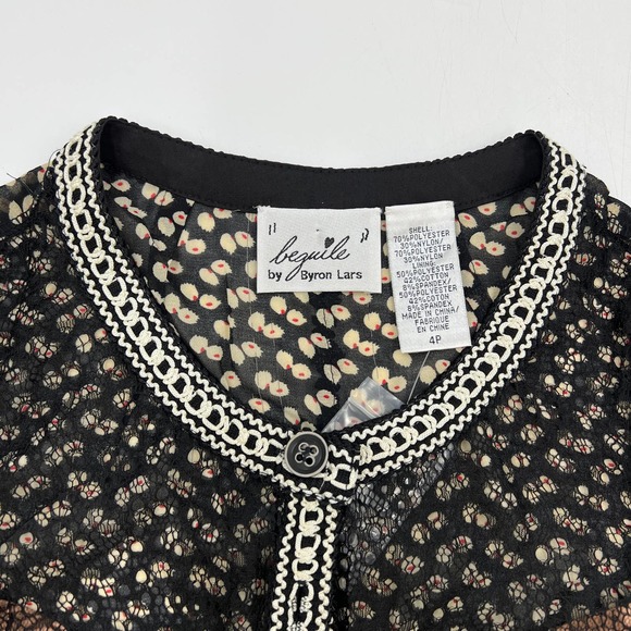 Anthropologie Beguile by Byron Lars Allusione Dress Black Lace Insert Sheath 4P - Picture 3 of 13